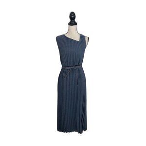Adolfo Dominguez | Dresses | Adolfo Dominguez Dark Green Maxi Dress With  Belt Mockneck Short Sleeve Sz4 | Poshmark